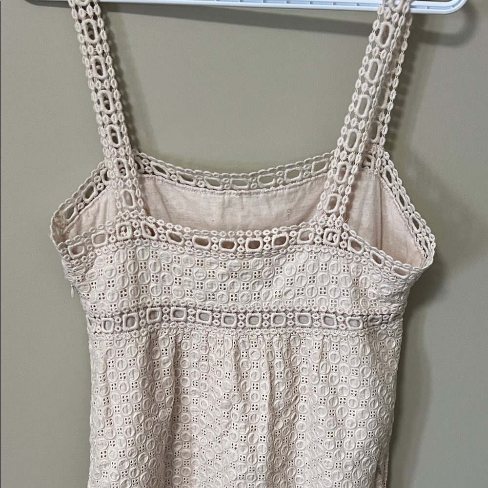 Ivory / Cream Embroidered Sleeveless Dress Knee Length Cocktail Wedding Size 12 - Picture 5 of 14